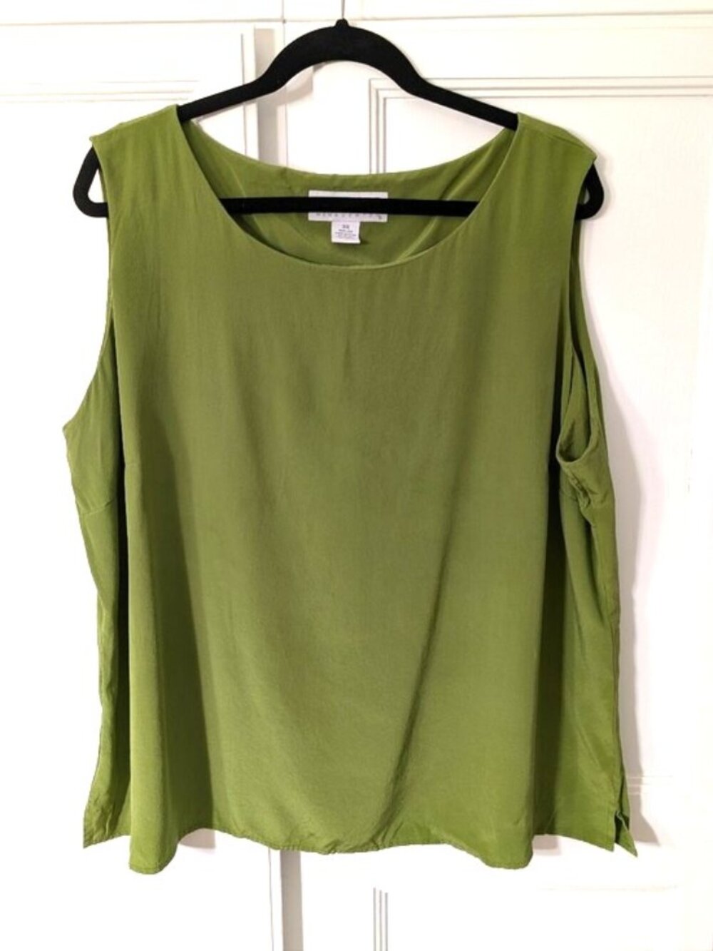 Maggie Mcnaughton 100% Silk Women’s Sleeveless Top Green 3X